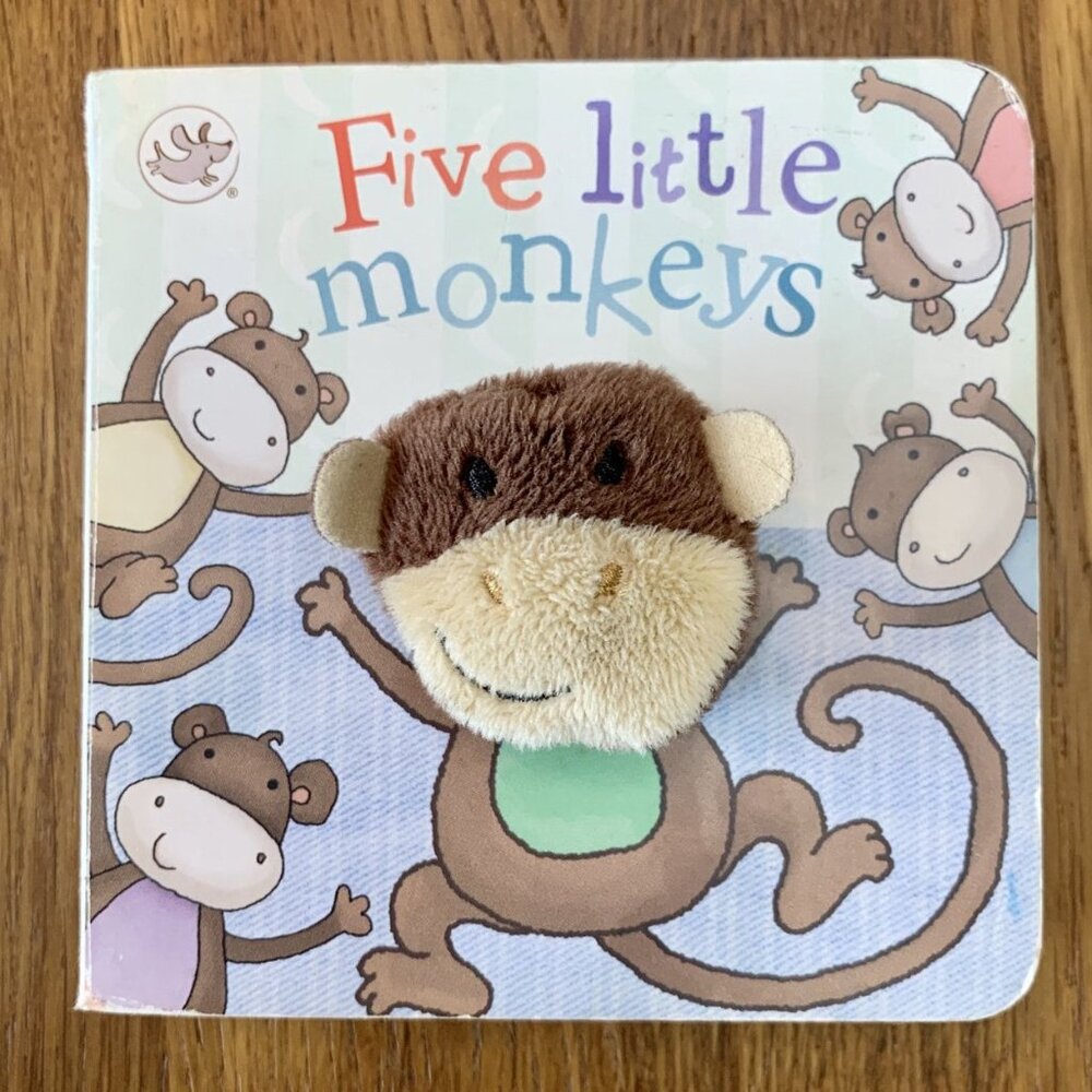 2 FINGER PUPPET BOARD BOOKS Little Cat & Five Little Monkeys Interactive Bundle - Picture 5 of 6
